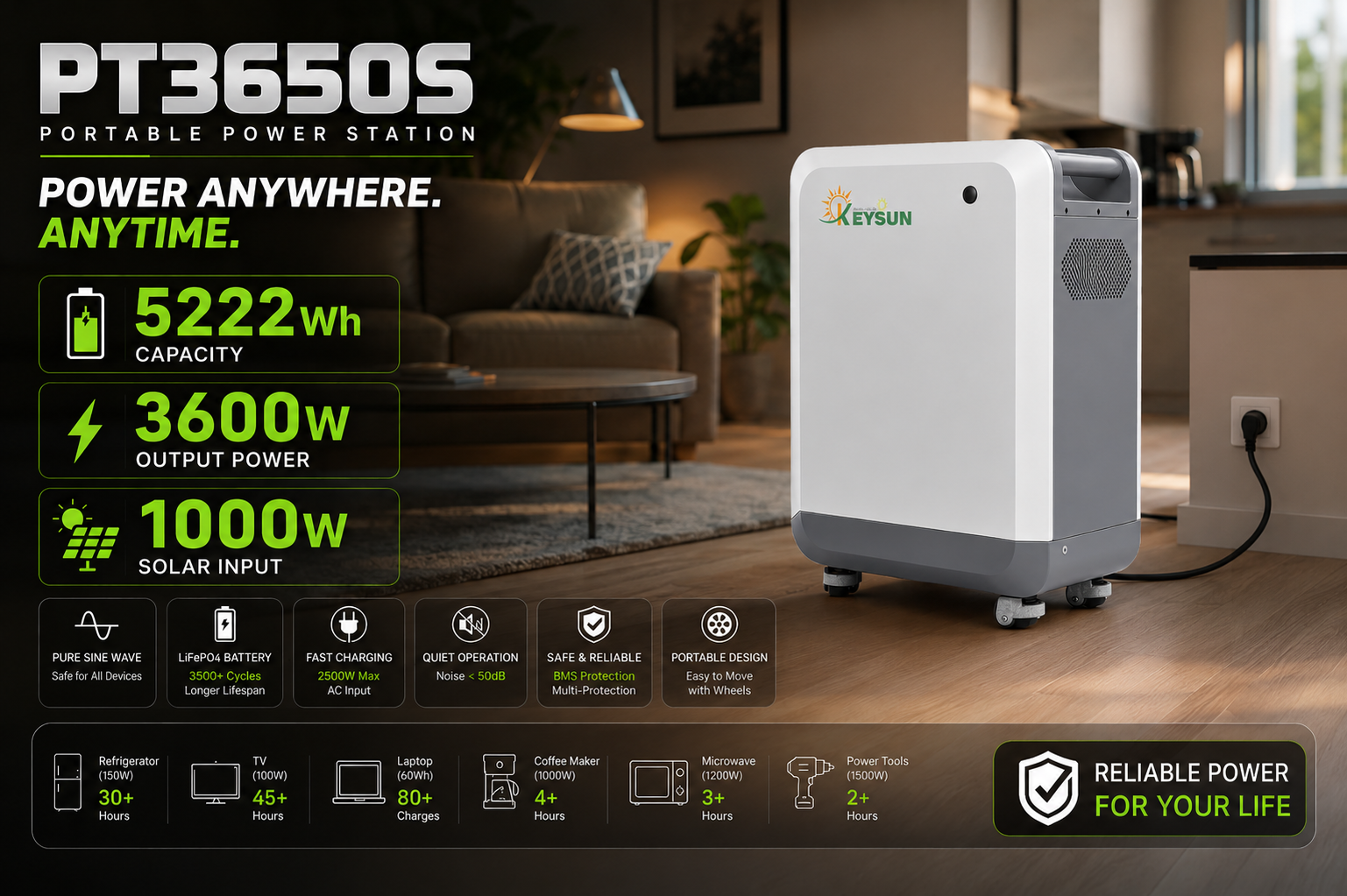پاور استیشن قابل‌حمل 5222 وات (LiFePO4)